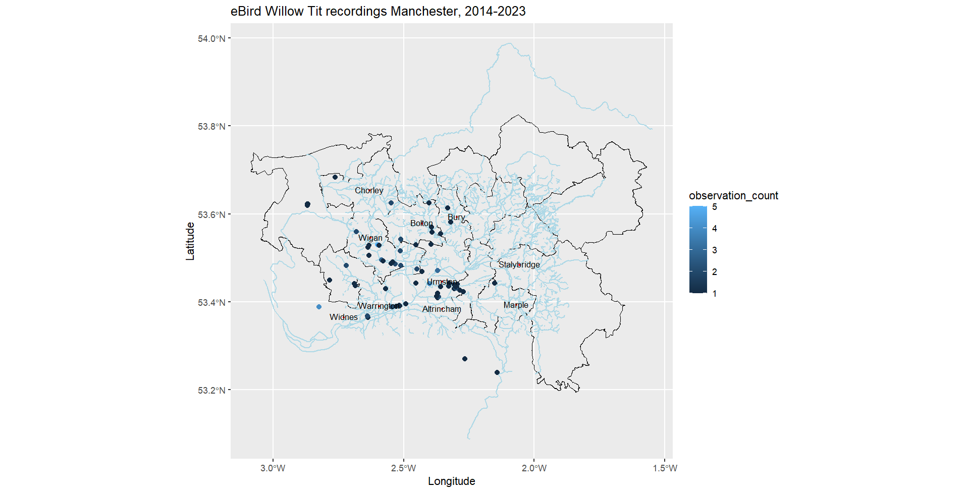 eBird data Greater Manchester